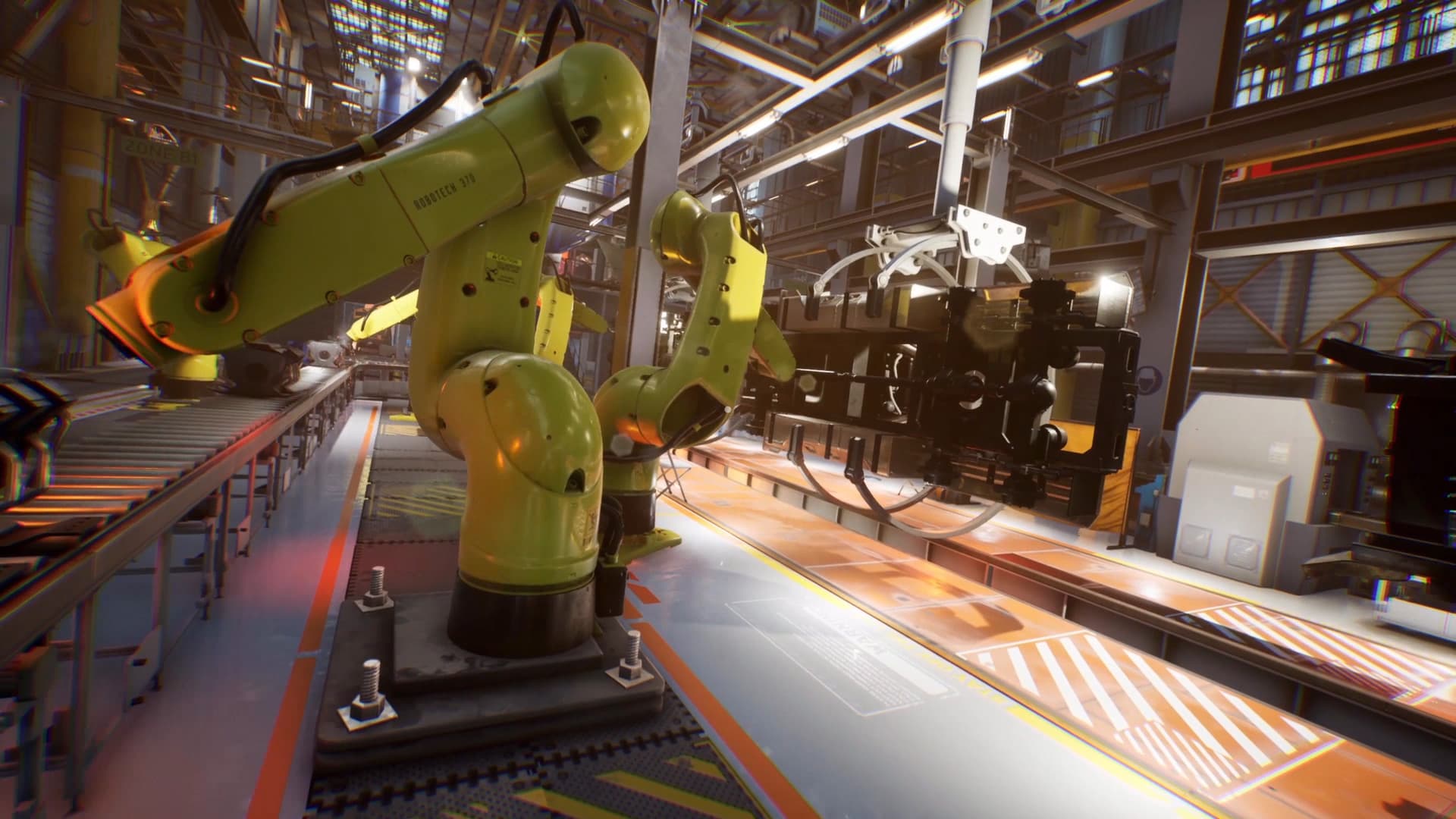 3D fabrika simülasyonu animasyonu