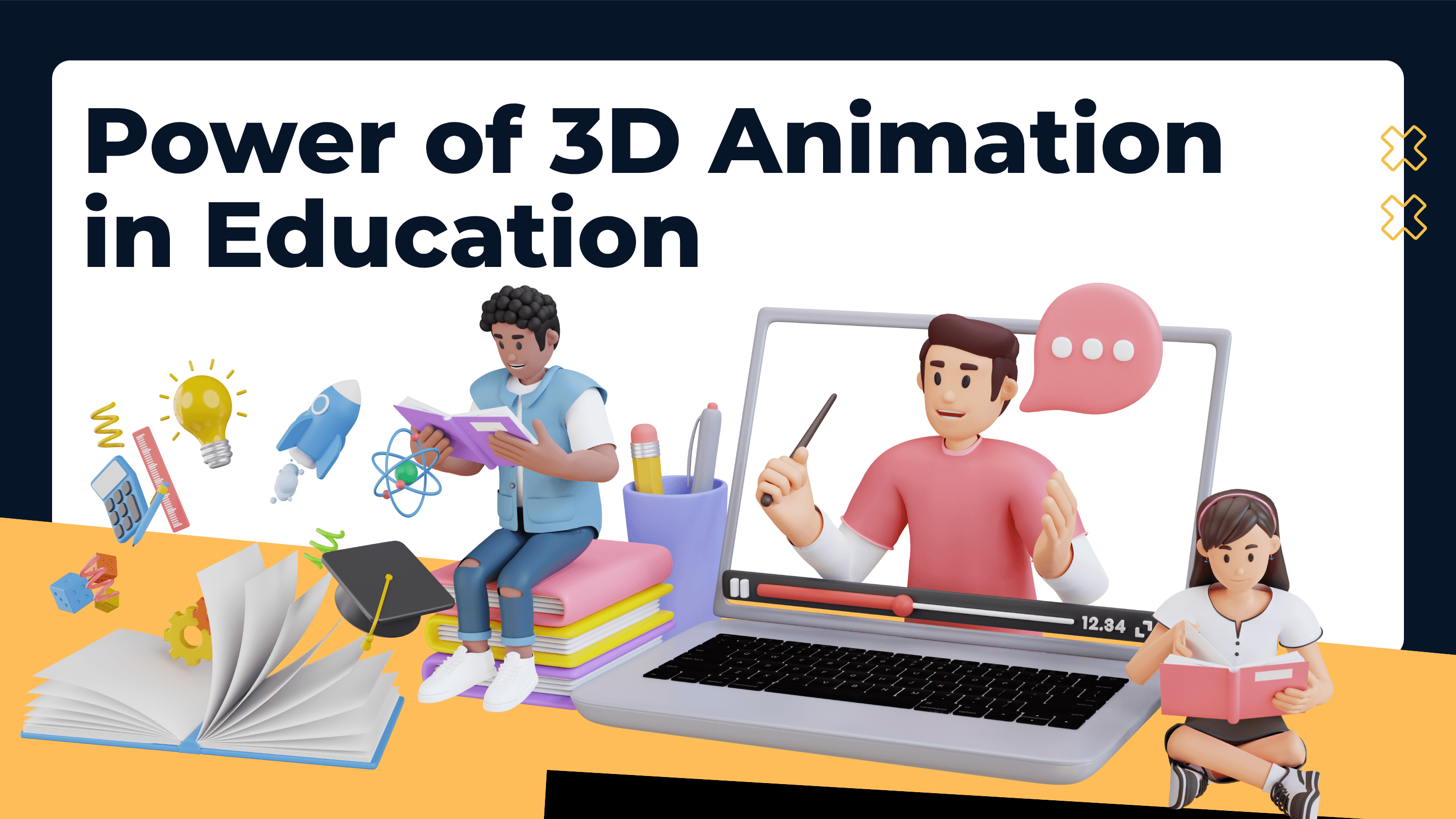 Example of 3D animation used in educational content